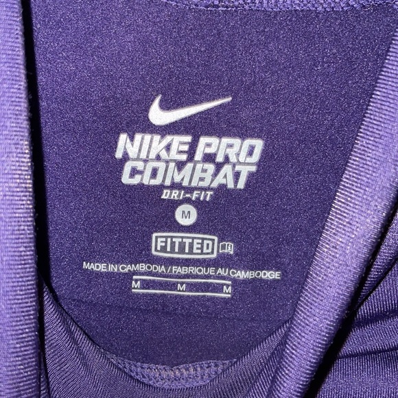 Purple Nike Pro Combat Dri Fit Pullover Sweater - Picture 2 of 7